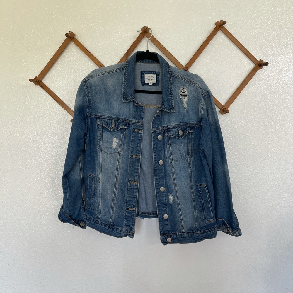 Wax Jean Distressed Jean Jacket